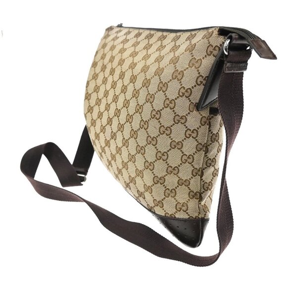 GUCCI Logo GG Shoulder Bag Canvas Leather Beige Italy 145857 37KB921 - Picture 4 of 14